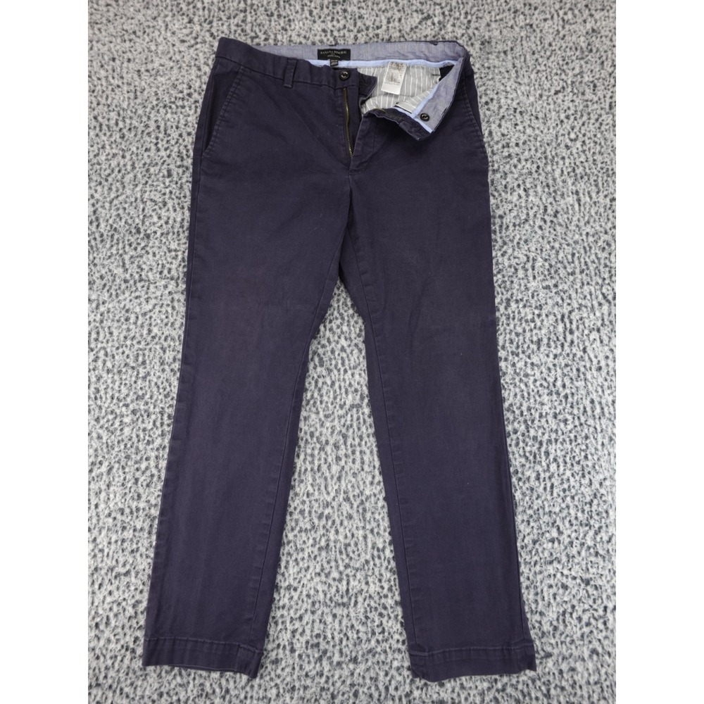 Banana Republic Aiden Chino Mens 31x30 Navy Blue Slim Fit Stretch Twill Pants